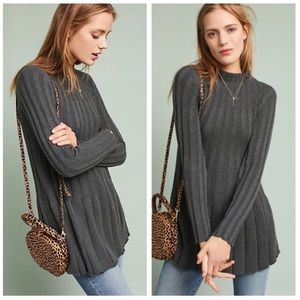 Anthro Rosie Neira Thelma Ribbed Tunic Sweater